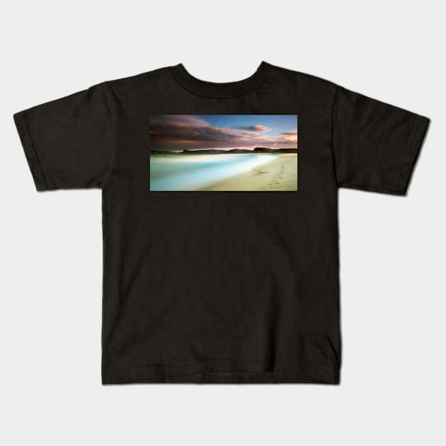 Pastel beach sunset Kids T-Shirt by dags